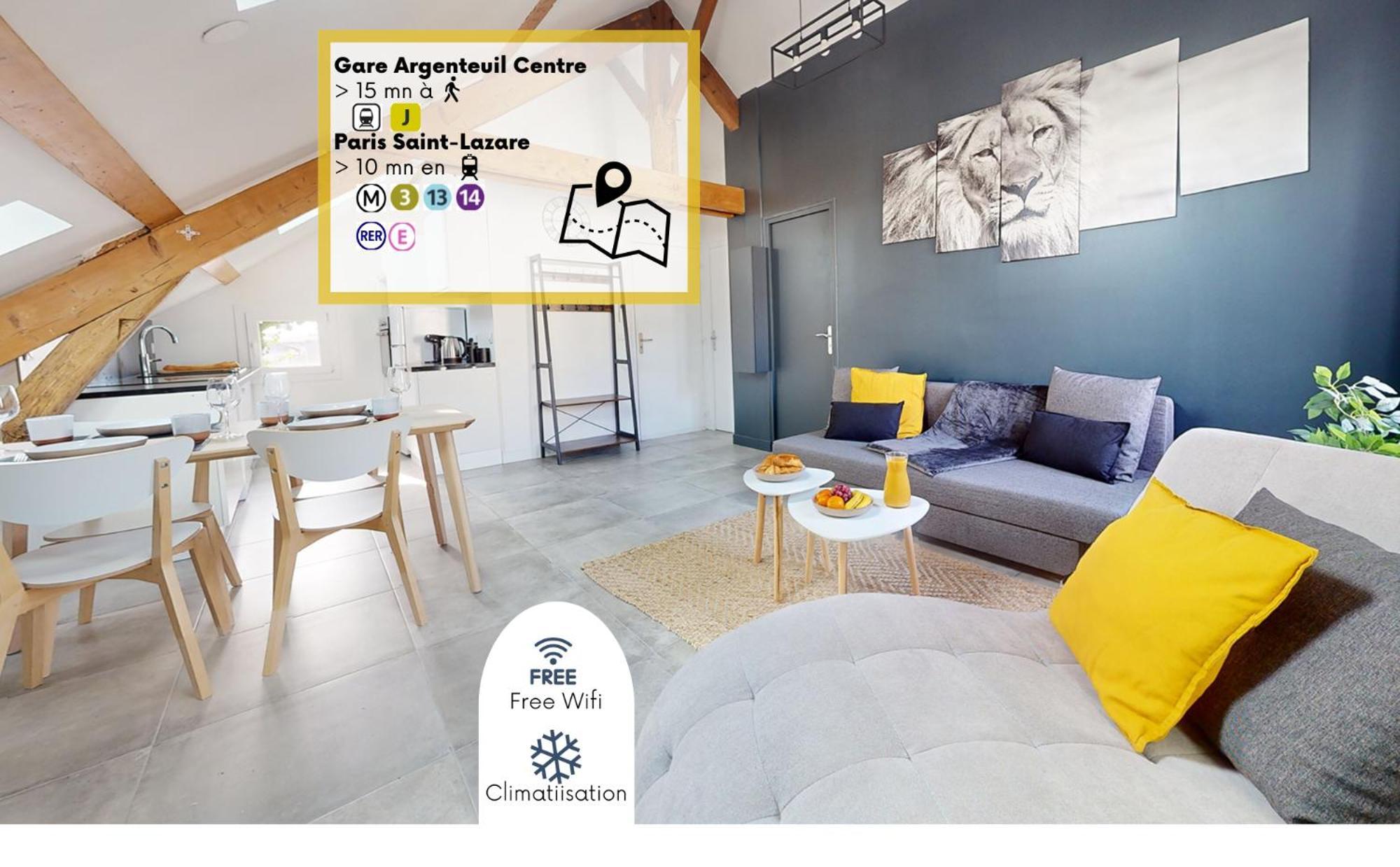 Magnifique Appartement- Proche Paris-Climatisation Argenteuil Exteriör bild